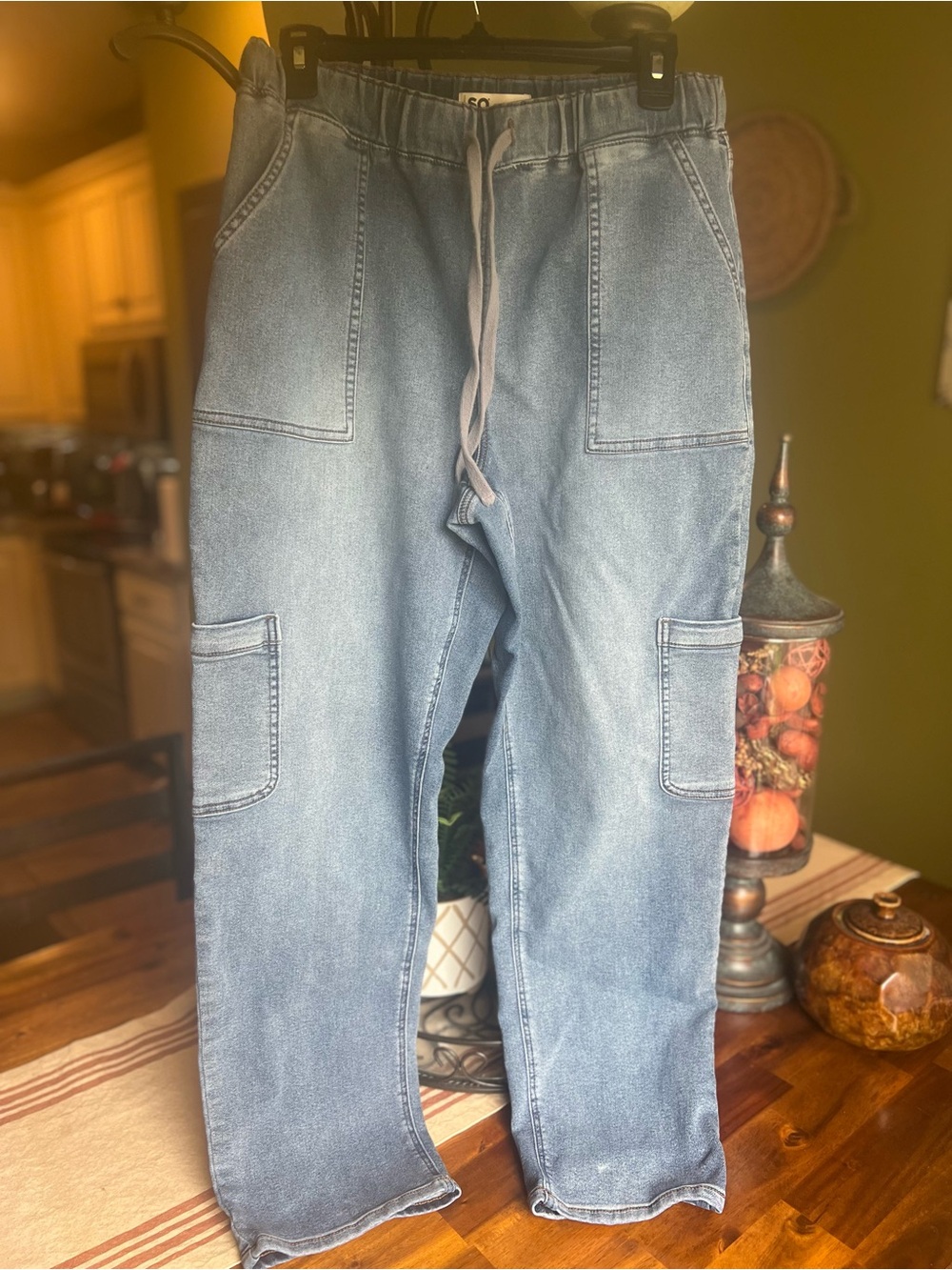 SO Sonoma Light Wash Denim Cargo Joggers